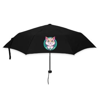 Highlander Chat Race Dessin Animé Kawaii Animal Pet - Parapluie standard - noir - Devant