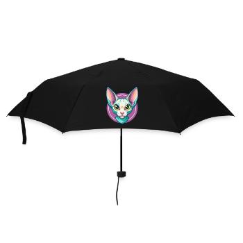 Cornish Rex Katzenrasse Karikatur Kawaii Tier Haustier - Regenschirm (klein) - Schwarz - Vorne