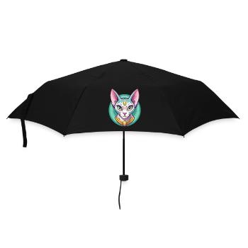 Egyptian Mau Cat Breed Cartoon Kawaii Animal Pet - Umbrella (small) - black - Front