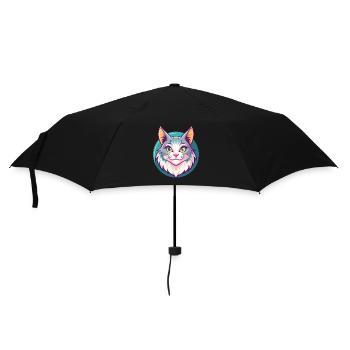 American Bobtail Cat Breed Cartoon Kawaii Animal - Umbrella (small) - black - Front