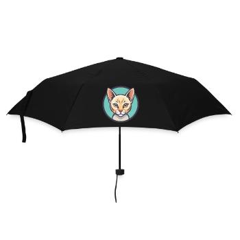 Burmilla Chat Race Dessin Animé Kawaii Animal Pet - Parapluie standard - noir - Devant