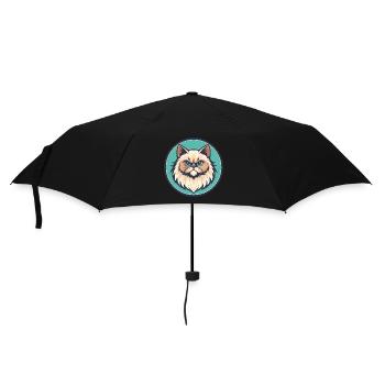 Colorpoint Chat Persan Race Dessin Animé Kawaii Animal - Parapluie standard - noir - Devant