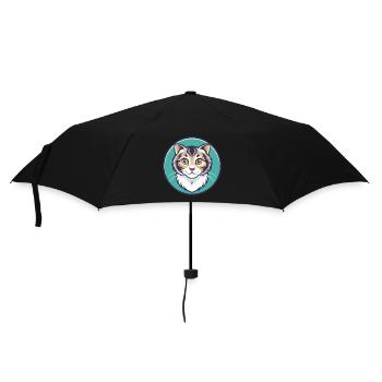 American Curl Chat Race Dessin Animé Kawaii Animal Pet - Parapluie standard - noir - Devant