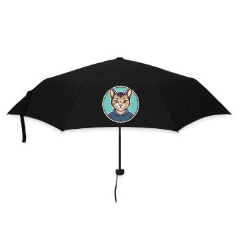 Asiatische Katzenrasse Karikatur Kawaii Tier Haustier - Regenschirm (klein) - Schwarz - Vorne