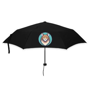Ginger Longhair Cat Breed Cartoon Kawaii Animal - Umbrella (small) - black - Front