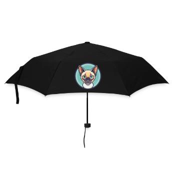 Chat thaïlandais race dessin animé Kawaii Animal Pet - Parapluie standard - noir - Devant
