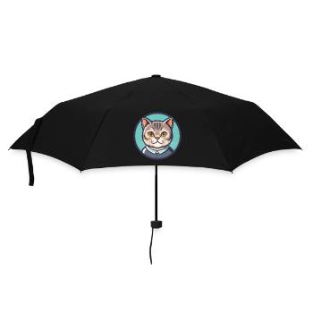 Scottish Shorthair Cat Breed Cartoon Kawaii Animal - Umbrella (small) - black - Front
