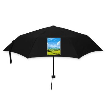 Shropshire Hills Aonb Travel Poster Souvenir WPA - Umbrella (small) - black - Front