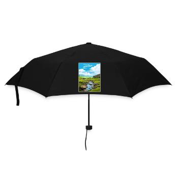 North Pennines Aonb Vintage Travel Poster Souvenir - Umbrella (small) - black - Front