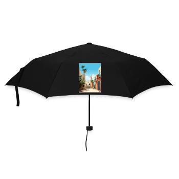El Jadida Morocco Travel Poster Souvenir Paint WPA - Umbrella (small) - black - Front
