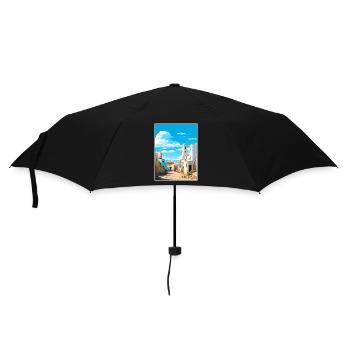 Essaouira Morocco Travel Poster Souvenir Paint WPA - Umbrella (small) - black - Front