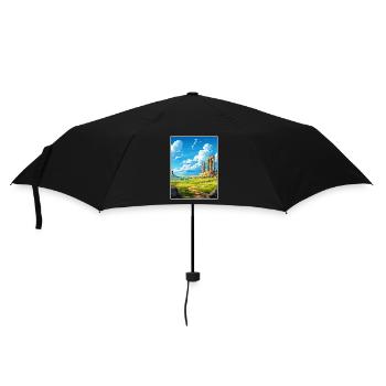 Volubilis Morocco Travel Poster Souvenir Paint WPA - Umbrella (small) - black - Front