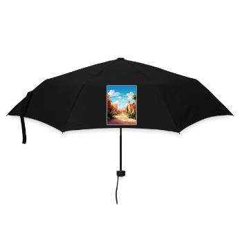 Marrakesh Morocco Travel Poster Souvenir Paint WPA - Umbrella (small) - black - Front