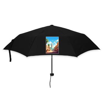 Casablanca Marokko Reiseposter Souvenir Farbe WP - Regenschirm (klein) - Schwarz - Vorne