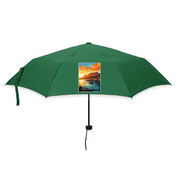 Cape Town South Africa Travel Poster Souvenir WPA - Umbrella (small) - bottlegreen - Front