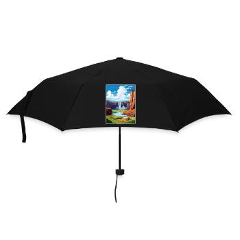Ouzoud Waterfalls Morocco Travel Poster Souvenir - Umbrella (small) - black - Front