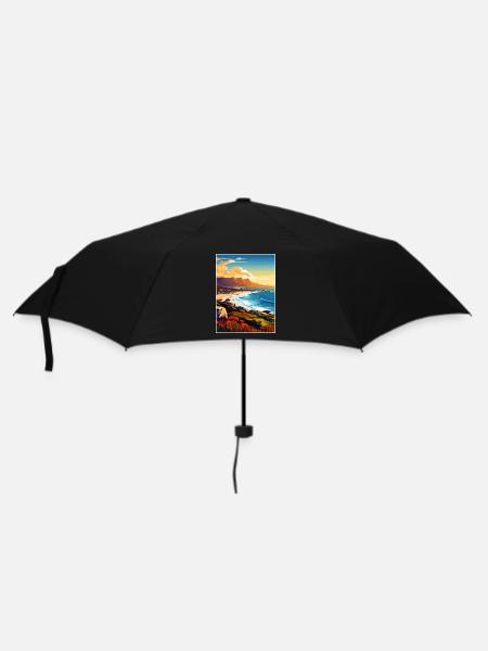 Kapstadt Südafrika Reiseposter Souvenir WPA - Regenschirm (klein) - Schwarz