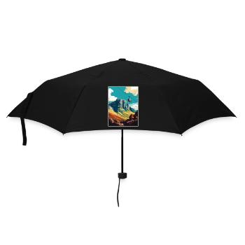 Table Mountain South Africa Travel Poster Souvenir - Umbrella (small) - black - Front