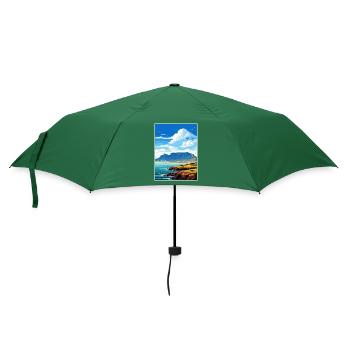 Table Mountain South Africa Travel Poster Souvenir - Umbrella (small) - bottlegreen - Front