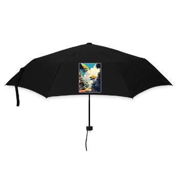 Hanoi Vietnam Travel Poster Souvenir Painting WPA - Umbrella (small) - black - Front