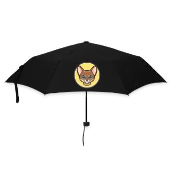 Havanna Braune Katzenrasse Karikatur Kawaii Tier Haustier - Regenschirm (klein) - Schwarz - Vorne