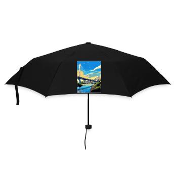 Sao Paulo Brazil Travel Poster Souvenir Paint WPA - Umbrella (small) - black - Front