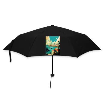 Nassau Caribbean Travel Poster Souvenir Paint WPA - Umbrella (small) - black - Front