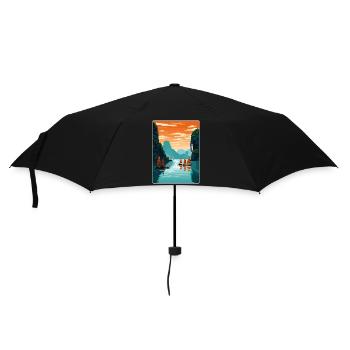 Ha Long Bay Vietnam Islands Travel Poster Souvenir - Umbrella (small) - black - Front