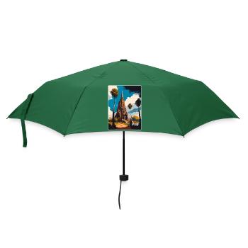 Ayutthaya Thaïlande Affiche de voyage Peinture Souvenir - Parapluie standard - vert bouteille - Devant