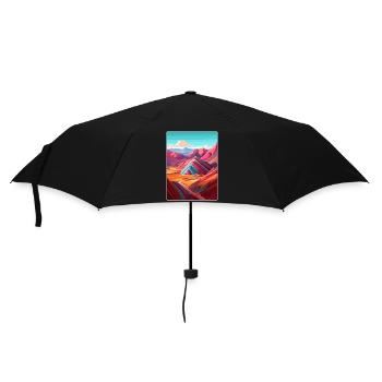 Rainbow Mountain Peru Travel Poster Souvenir WPA - Umbrella (small) - black - Front