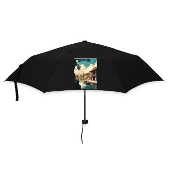 Hoi An Vietnam Reise Poster Souvenir Malerei WPA - Regenschirm (klein) - Schwarz - Vorne