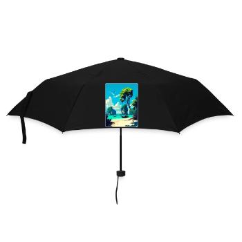 Phi Thaïlande Affiche de voyage thaïlandaise Peinture souvenir WPA - Parapluie standard - noir - Devant
