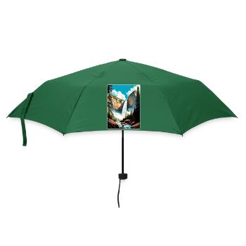 Yosemite Vernal Falls Californie Affiche de voyage WPA - Parapluie standard - vert bouteille - Devant