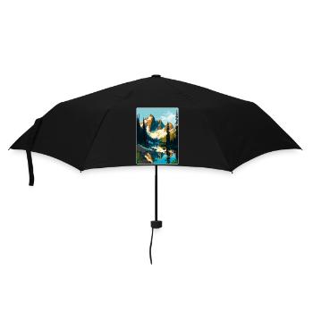North Cascades National Park Travel Poster Card - Umbrella (small) - black - Front