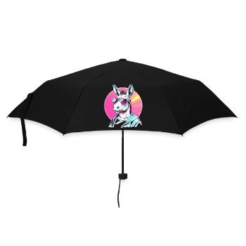 Pop Art Esel mit Sonnenbrille Hoodie - Regenschirm (klein) - Schwarz - Vorne