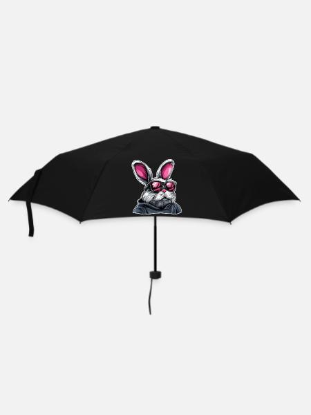 Neon Sunglasses Hase im Hoodie - Regenschirm (klein) - Schwarz