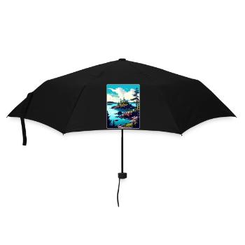Isle Royale National Park Travel Poster Souvenir - Umbrella (small) - black - Front