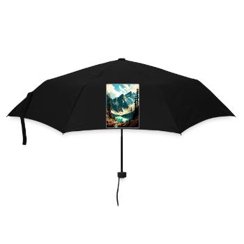 North Cascades National Park Travel Poster Card - Umbrella (small) - black - Front