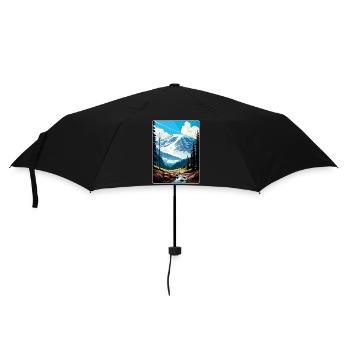 Mount Rainier Nationalpark Reiseposter Souvenir - Regenschirm (klein) - Schwarz - Vorne