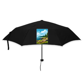 Isle Royale Nationalpark Reiseposter Souvenir - Regenschirm (klein) - Schwarz - Vorne