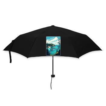 Isle Royale National Park Travel Poster Souvenir - Umbrella (small) - black - Front