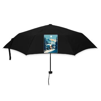 Kitzbuhel Ski Austria Travel Poster Souvenir WPA - Umbrella (small) - black - Front