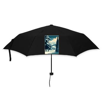 Kitzbuhel Ski Austria Travel Poster Souvenir WPA - Umbrella (small) - black - Front
