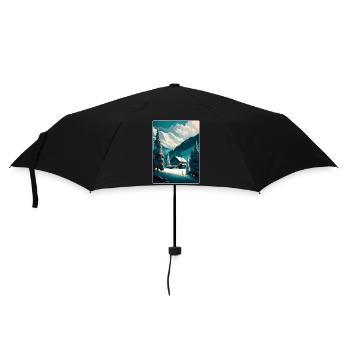 St Anton ski ski vintage voyage affiche souvenir - Parapluie standard - noir - Devant