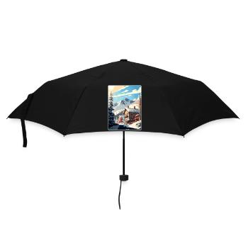 Telluride Ski Skiing Travel Poster Souvenir WPA - Umbrella (small) - black - Front