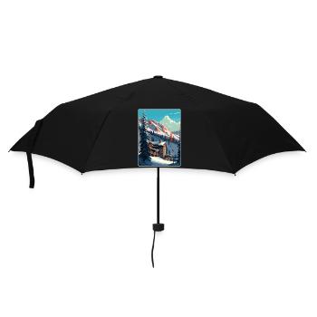 Snowbird Ski Skiing Vintage Travel Poster Souvenir - Umbrella (small) - black - Front