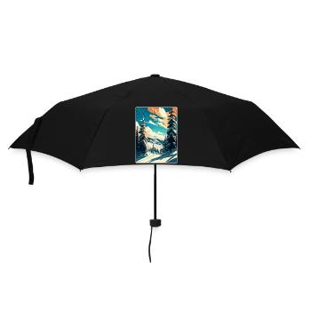 Snowbird Ski Skiing Vintage Travel Poster Souvenir - Umbrella (small) - black - Front