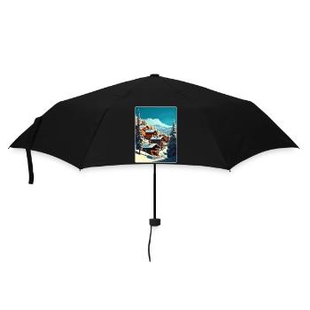 Val Thorens Ski Voyage Poster Peinture Souvenir WPA - Parapluie standard - noir - Devant