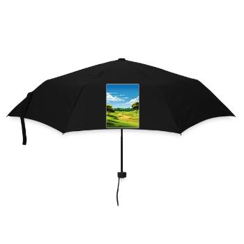Shinnecock Hills Golf Course Travel Poster Card - Umbrella (small) - black - Front
