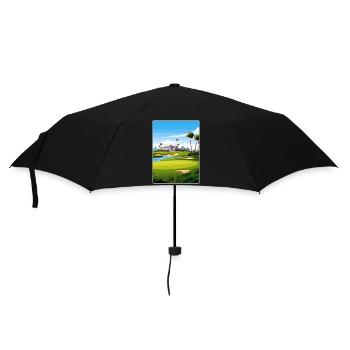 Riviera Country Club Golf Travel Poster Souvenir - Umbrella (small) - black - Front
